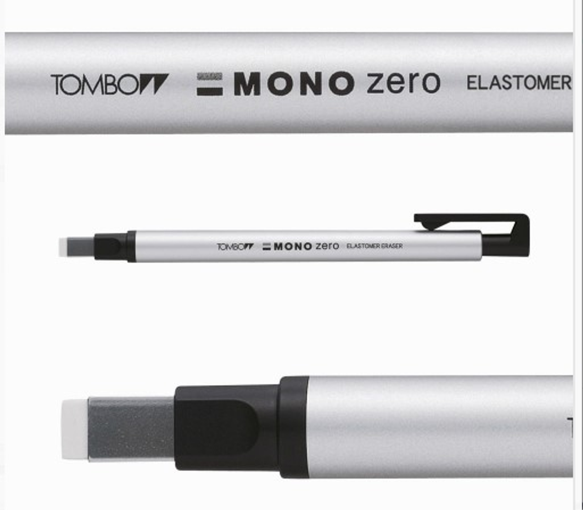 Tombow MONO Zero Kalem Silgi Yassı Uç (2,5x5mm) Gümüş - Esen Kırtasiye